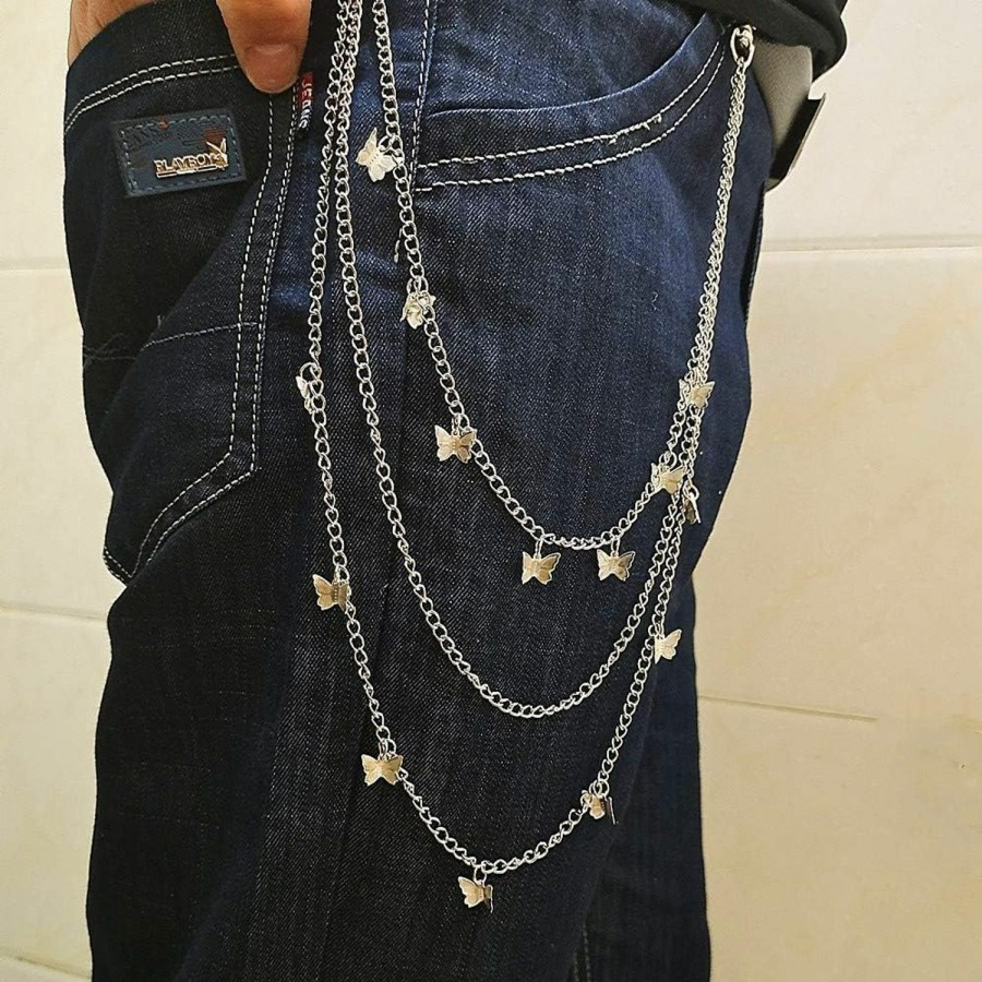 Body Chains | COLORFUL BLING Multi-Layer Body Chain Waist Belt Hip Hop Punk Jean Chain Wallet Belt Hipster Jeans Pant Jewelry