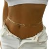 Body Chains | Rotaiboes Women Bikini Double Thin Waist Chain Jewelry Summer Beach Multi-Layer Body Belly Chain Simple Metal Link Layered Waist Body Chain