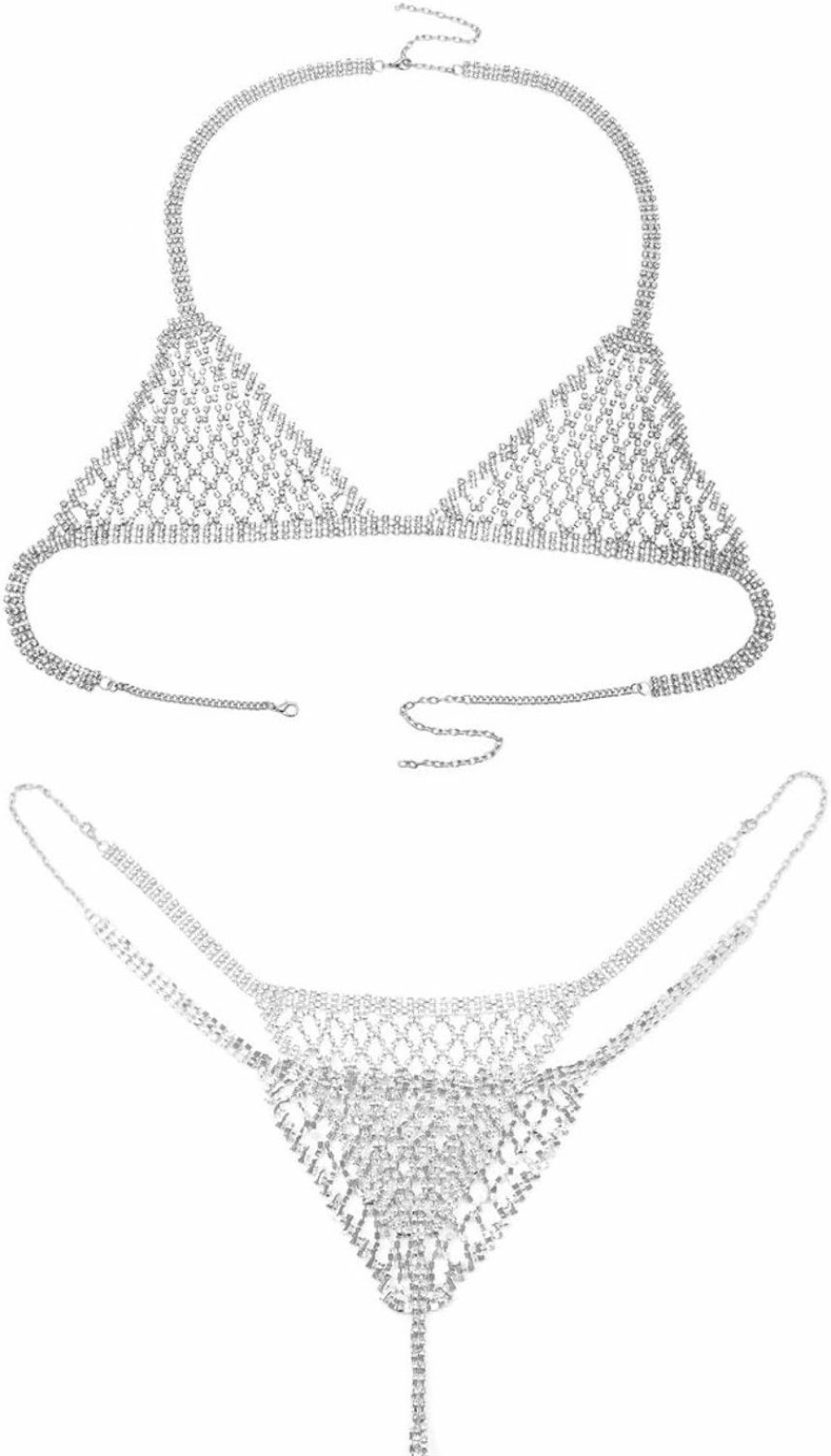 Body Chains | Ingemark Ingemark Statement Crystal Bikini Rhinestone Chain For Women Top Bra Llingerie Set Brief