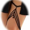 Body Chains | Zangoiry Sexy Rhinestone Leg Chain Jewelry,Summer Beach Layered Crystal Bead Thigh Chain Bikini Festival Body Jewelry Rhinestone Thigh Body Chain Jewelry For Women (Black)