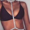 Body Chains | REETAN Reetan Boho Rhinestone Body Chain Silver Crystal Choker Chest Chains Rave Party Belly Chain Nightclub Body Jewelry Accessories For Women And Girls