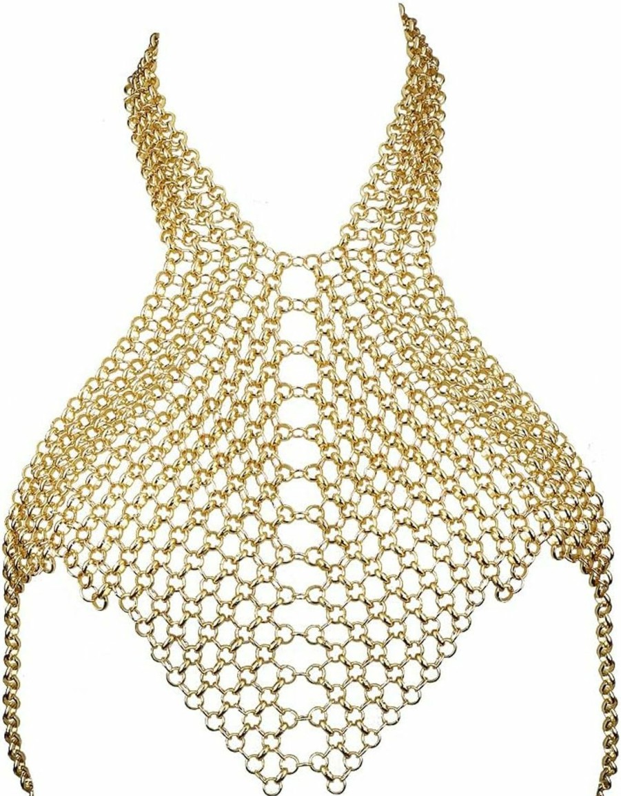 Body Chains | CHRAN Chran Silver Body Chain Jewelry For Women Classic O Ring Chains Necklace Harness