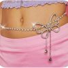 Body Chains | hadico Butterfly Waist Chain For Women Sparkly Rhinestone Crystal Body Chain Belly Chain Belt Summer Beach Bikini Body Jewelry Gift