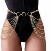 Body Chains | COSYDAYS Cosydays Punk Rhinestone Waist Chain Belt Harness Body Chain Crystal Layered Beach Bikini Chain Belly Chain Jewelry For Women And Girls