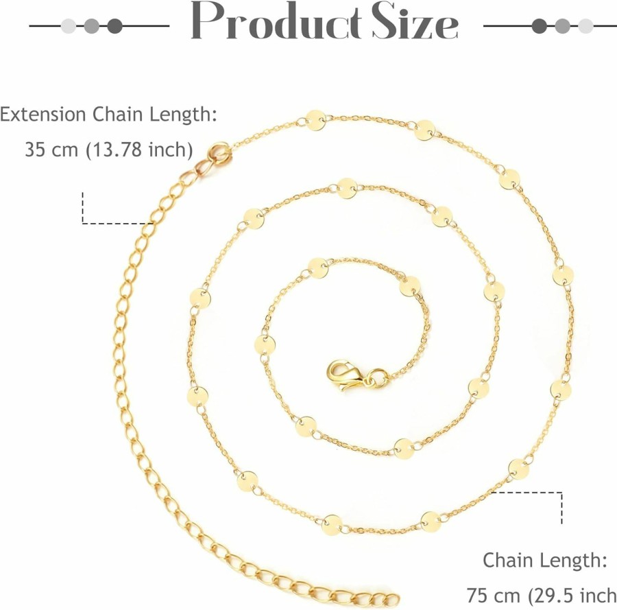 Body Chains | FIASASO Fiasaso 6Pcs Waist Chain 18K Gold Plated Belly Chain For Women Adjustable Rhinestone Bead Bikini Body Chain Jewelry For Summer Beach