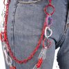 Body Chains | YERTTER Yertter Gothic Acrylic Layered Rock Hip Hop Pants Jean Chain Heart Rings Pendant Layered Punk Trousers Chains Biker Heavy Thick Wallet Pocket Chains Silver Keychains Body Chain For Men And Women