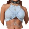 Body Chains | Navoky Navoky Punk Leather Multilayer Chest Chain Gothic Bra Chain Metal Rivets Pu Leather Choker Body Chains Heart Pendant Adjustable Accessories Nightclub Party Halloween For Women And Girls