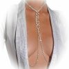 Body Chains | Zangoiry Rhinestone Sexy Letter Pendant Bra Body Chain Non Piercing Nipple Chain Necklace Crystal Chest Chain Sexy Lingerie Nipple Jewelry Rave Body Jewelry For Women