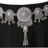 Body Chains | IndiaStop Indiastop Handmade Womens Fashion Dress Sash Concho Boho Belt - Metal Chain Tassel Medallion Vintage Silver Wedding Bridal - Bohemian Gypsy Hippie Tribal Fusion Belly Dance Waist Decoration Jewelry