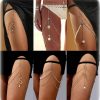 Body Chains | FUNEIA Funeia 6Pcs Thigh Chains For Women Gold Snake Leg Chain Boho Women'S Body Chains For Teen Layered Beach Body Jewelry For Summer Holiday