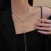 Body Chains | BSLVWG Bslvwg Artificial Pearl Low Back Necklace Long Tassel Body Chain Sexy Backdrop Necklace Pendant Vintage Necklace Jewelry For Backless Dress Harness Bikini Wedding Dress Accessories