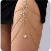 Body Chains | HUASAI Thigh Chain For Women Snake Leg Chain Rhinestone Thigh Chain Stretch Body Chain Jewelry For Nightclub Beach Summer