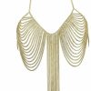 Body Chains | CHRAN Chran Summer Beach Bra Top Chain Sexy Bikini Accessories Body Chains For Women Golden Necklace Girl Party Jewelry