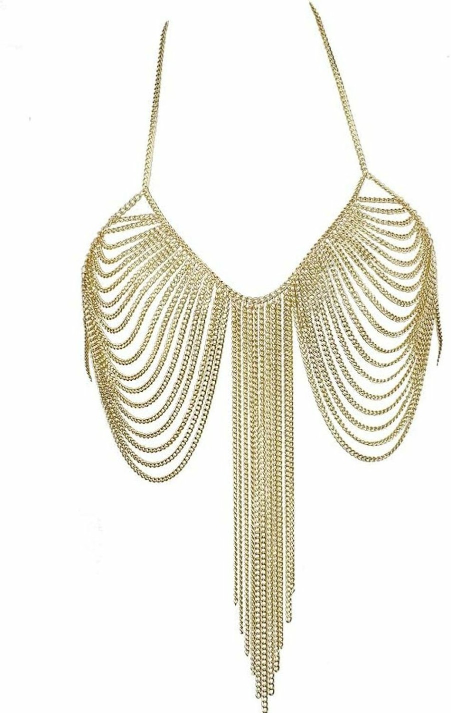 Body Chains | CHRAN Chran Summer Beach Bra Top Chain Sexy Bikini Accessories Body Chains For Women Golden Necklace Girl Party Jewelry