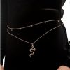 Body Chains | Zeshimb Zeshimb Snake Waist Chain Layered Belly Beads Chain Sexy Beach Bikini Body Chain Punk Gold Serpent Waist Body Belt Rave Party Prom Accessory Jewelry For Women