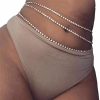 Body Chains | Riymusry Sexy Riymusry Waist Chain Rhinestone Body Chain Jewelry Belly Chain Lower Back Chain Crystal Body Chain Waist Belt Summer Beach Jewelry For Women