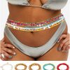 Body Chains | Poxtex Poxtex Waist Beads For Women, African Summer Layered Elastic Belly Beads, Colorful Handmade Beaded Body Chain With Pearl Shell, 9Pack Beach Bikini Waist Jewelry Body Accessories For Women Girls