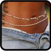 Body Chains | COSYDAYS Cosydays Butterfly Waist Bead Belly Chain Gold Seashell Body Beads African Jewelry Elastic Beaded Bikini Chain For Women And Girls