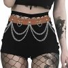 Body Chains | BODIY Bodiy Pink Waist Chain Belt Goth Rave Belts Heart Pu Leather Body Chain Accessory For Women And Girls