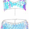 Body Chains | Barode Barode Sequins Tassel Bra Skirts Set Boho Body Chain Sexy Bikini Rave Party Beach Festival Club Outfit For Women And Girls