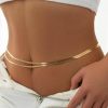 Body Chains | Octwine Octwine Boho Flat Snake Waist Chain Simple Vintage Double Layer Waist Chain Summer Beach Bikini Nightclub Waist Chain Jewelry For Women And Girls(Silver)