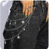 Body Chains | Zehope Zehope Layered Pants Chains Sliver Stars Pendant Jean Chains Goth Punk Wallet Chain Heavy Biker Pocket Chain For Women And Girls