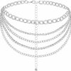 Body Chains | Buywis Multilayer Chain Belt For Women Rhinestone Metal Chain Belts Punk Gold Waist Chain