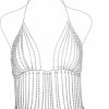 Body Chains | Salliy Aiosy Rhinestone Body Chain Silver Sexy Bikini Bra Chain Rave Outfits Body Accessories Jewelry For Women And Girls