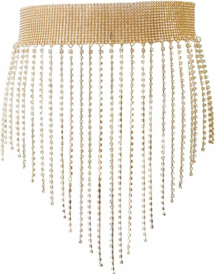 Body Chains | Sinkcangwu Sinkcangwu Diamond Skirt Metal Rhinestone Body Chain Jewelry For Women Girls Dancer- Party Summer Swimsuit Jumpsuit Jewelry Accessory