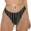 Body Chains | Jemiwa Jemiwa Rhinestone Fringe Belt Skirt Tassel Belly Waist Chain Crystal Body Chains Sparkle Summer Beach Hip Nightclub Costume Body Accessories For Women