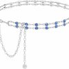 Body Chains | Wovanoo Wovanoo Chain Belt For Women Crystal Double Row Rhinestone Waist Chain Body Chain For Dress