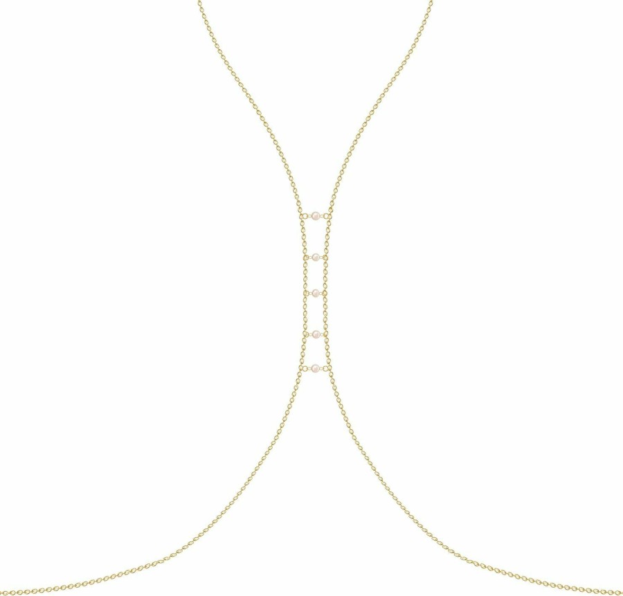 Body Chains | Zaner Body Chain For Women, Beach Bikini Bra Chain, Sexy Gemstone Body Jewellery, Layered Gold Waist Chain