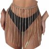 Body Chains | deladola Deladola Rhinestone Fringe Belt Skirt Tassel Silver Body Chain Rave Skirts Waist Hip Dance Scarf Party For Women