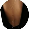 Body Chains | Edary Edary Crystal Back Chain Sexy Beach Body Chain Harness Bikini Chain Fashion Body Jewelry Accessories For Women And Girls (B Style-Gold)