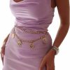 Body Chains | REETAN Reetan Boho Layered Body Chain Gold Coin Waist Chains Rave Party Body Jewelry Accessories For Women And Girls