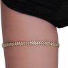 Body Chains | Riymusry Rhinestone Tassel Leg Chain Multi-Layer Rhinestone Thigh High Chain Elasticity Crystal Leg Chain Body Chain Harness Accessories Jewelry For Women (Bling Leg Chain)