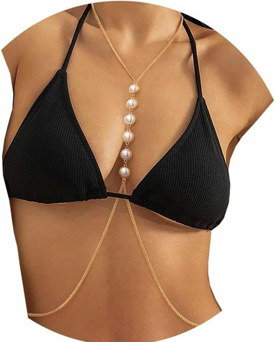 Body Chains | MJartoria Mjartoria Gold Sexy Body Chain Bra Bikini Belly Chain Summer Beach Party Jewelry For Women Girls