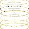 Body Chains | FINREZIO Finrezio 8Pcs Gold Plated Waist Chains For Women Body Chains Beach Bikini Belly Chain Jewelry Summer Body Jewelry Adjustable