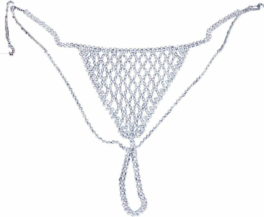 Body Chains | Althrorry Bridal Rhinestone Thong Panties, Crystal Belly Waist Body Chain Jewelry Cute Sexy Bikini Rhinestone Underwear