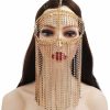 Body Chains | Kamonda Kamonda Faux Crystal Tassel Masquerade Mask Veil Face Chain Belly Dance Jewelry Headband Head Chain Shown.