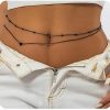 Body Chains | Aluinn Aluinn Boho Waist Chain Black Layered Belly Chain Love Heart Belt Chain Jewelry For Women