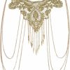 Body Chains | CareUToo Golden Tassel Lace Body Chain Women'S Jewelry Shoulder Flower.