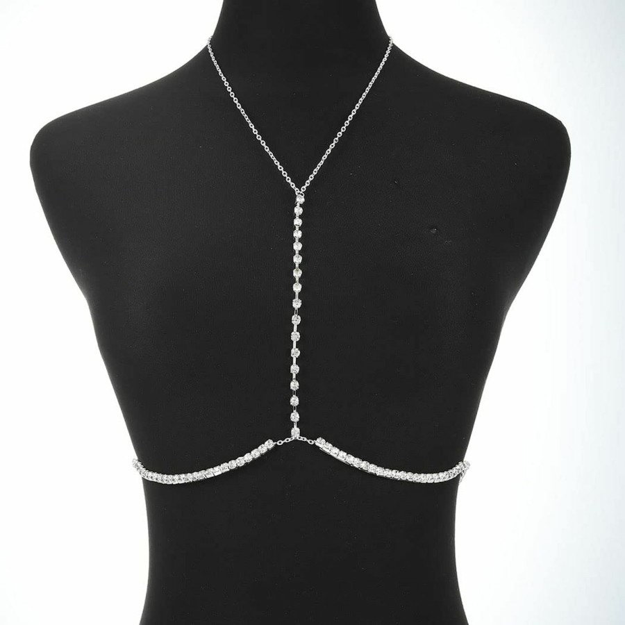 Body Chains | Blindery Blindery Rhinestone Chest Bracket Sexy Body Chains Rinestone Bra Crystal Body Jewelry Nightclub Party For Women And Girls (G)