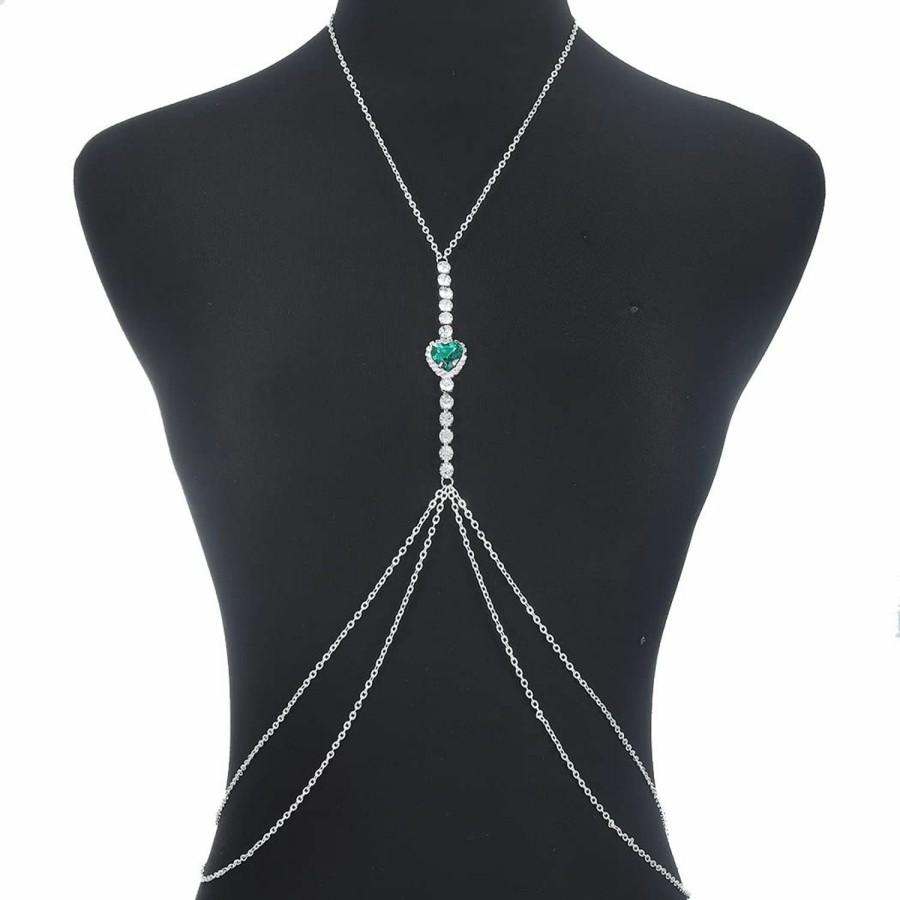 Body Chains | Blindery Blindery Sexy Body Chains Luxury Rhinestone Body Jewelry Emerald Belly Chains For Women And Girls (Emerald-G)