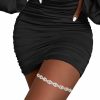 Body Chains | Blindery Blindery Sexy Thigh Chain Rhinestone Leg Chain Jewelry Elastic Leg Chain Bikini Body Jewelry Party Festival For Women And Girl (C-Silver) (B-Silver) (B-Silver)