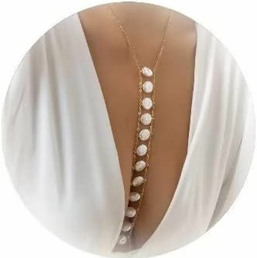 Body Chains | Harry and Henry Baroque Pearl Body Chain For Women Exaggerated Bar Chain Beach Body Chain Necklace Bikini Bra Chain Chest Chain Body Jewelry For Summer Beach