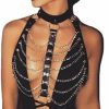 Body Chains | MEBCHAR Punk Leather Chest Body Chain Sexy Harness Waist Chains Nightclub Party Rave Belt Belly Bra Jewelry Accessories For Women