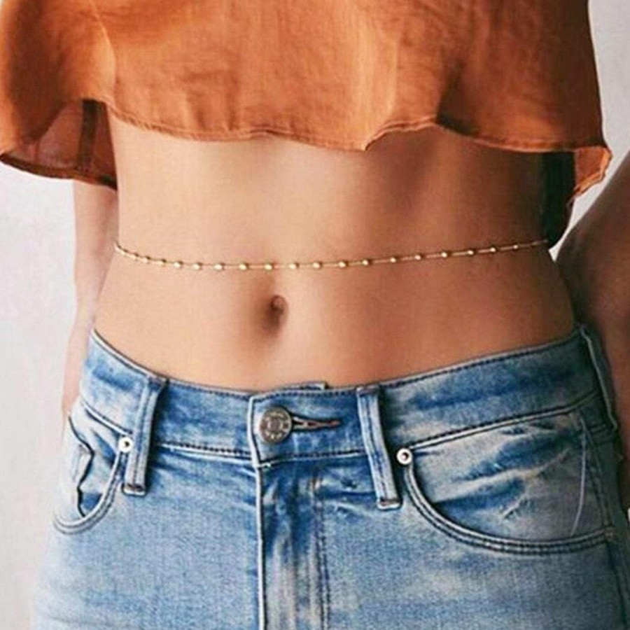 Body Chains | Nicute Nicute Boho Waist Chain Simple Belly Chains Summer Beach Body Accessories Jewelry For Women And Girls