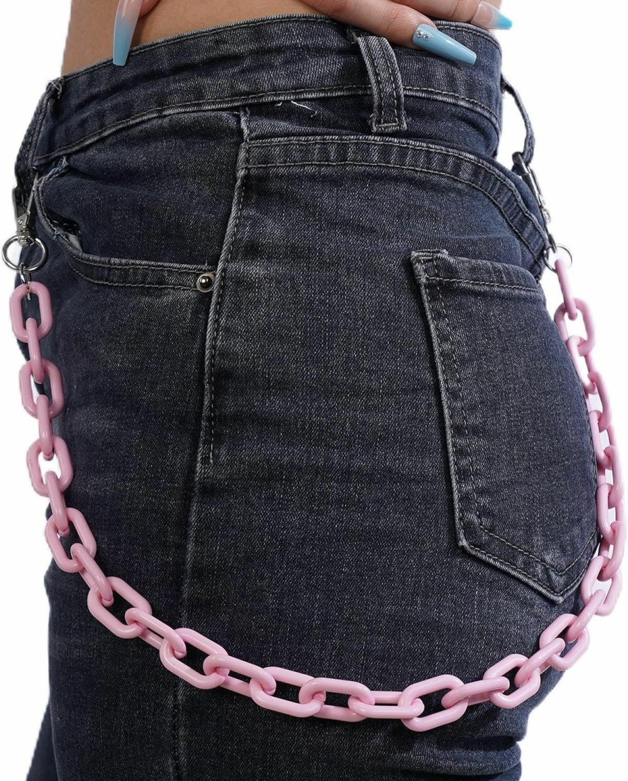 Body Chains | YERTTER Yertter Cute Color Chunky Acrylic Pants Chain Jeans Chain Pocket Chain Punk Link Chain Hiphop Grunge Pant Accessories For Women Men Egirls