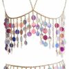 Body Chains | Sinkcangwu Sinkcangwu Womens Body Chain Suit Boho Rhinestone Bra Waist Belly Chain With Tassel Indian Dancing Skirt Dress For Party Halloween Costume Beach Bikini